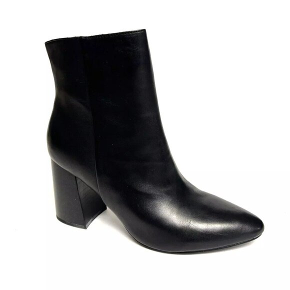Nine West Womens Seven Bootie Black Leather Size 9.5 M
